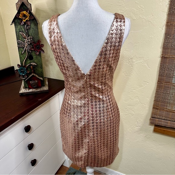 Badgley Mischa Mark + James Rose Gold Sequined Dress - Picture 4 of 9